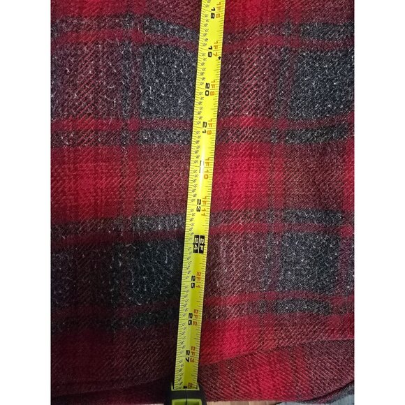 Orvis Red & Gray Plaid Flannel Button-Up Heavyweight Shacket XXL Gorpcore - Picture 5 of 6
